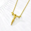 Fashionable stainless steel three-dimensional Jesus religious classic pendant necklace accessory, simple and versatile, trendy gift choice Item Picture